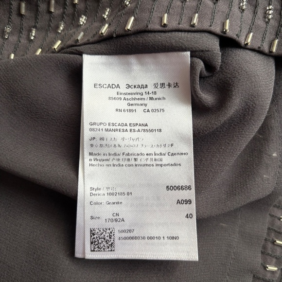 ESCADA Stunning Beaded Evening Formal Dress -100% Silk Beaded Dress – Size 40 - Picture 15 of 16